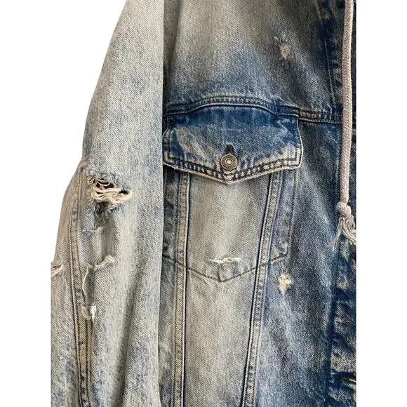 Free People Flawless Hooded Denim Jacket S - Picture 4 of 7